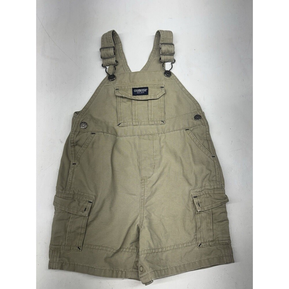 Osh Kosh B'gosh Vestbak Tan Beige Overalls 18 Months Cargo Pockets